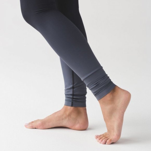 Lululemon High Rise Wunder Under Pant Tight Full Length Black Grey Ombre sz 2 - Picture 2 of 12